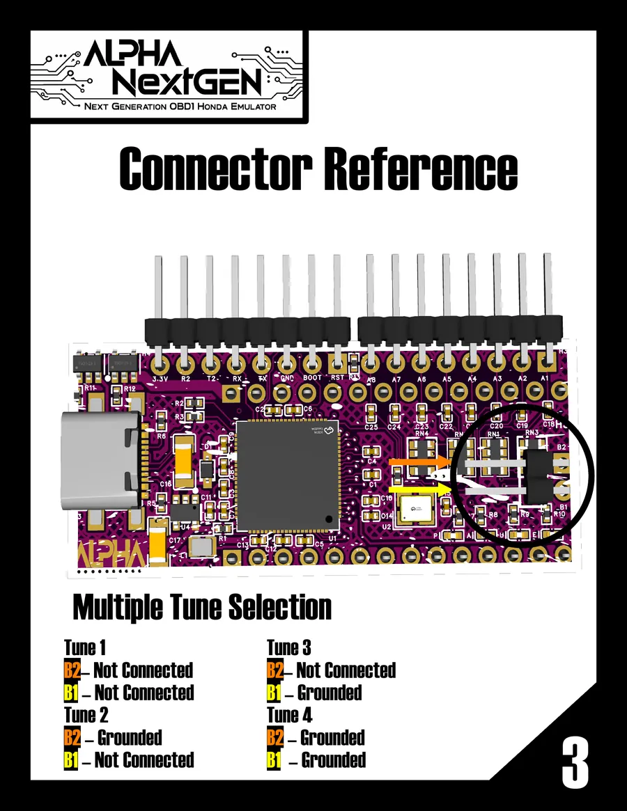 Setup guide page 4: Multiple tune selection