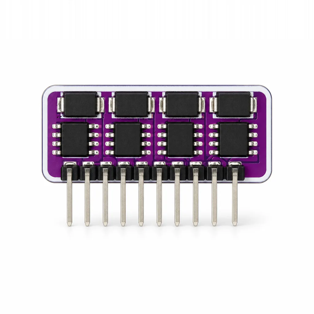 ALPHA QM3 output driver module, front with four MOSFET and TVS pairs